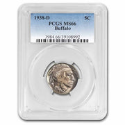 1938-D Buffalo Nickel PCGS MS66 – representative front