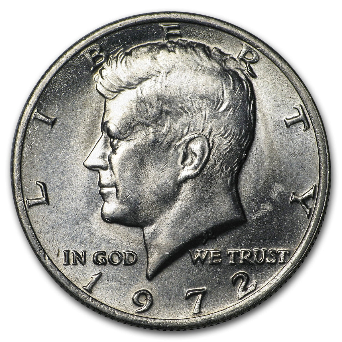 1972 Kennedy Half Dollar BU — representative copper-nickel clad coin